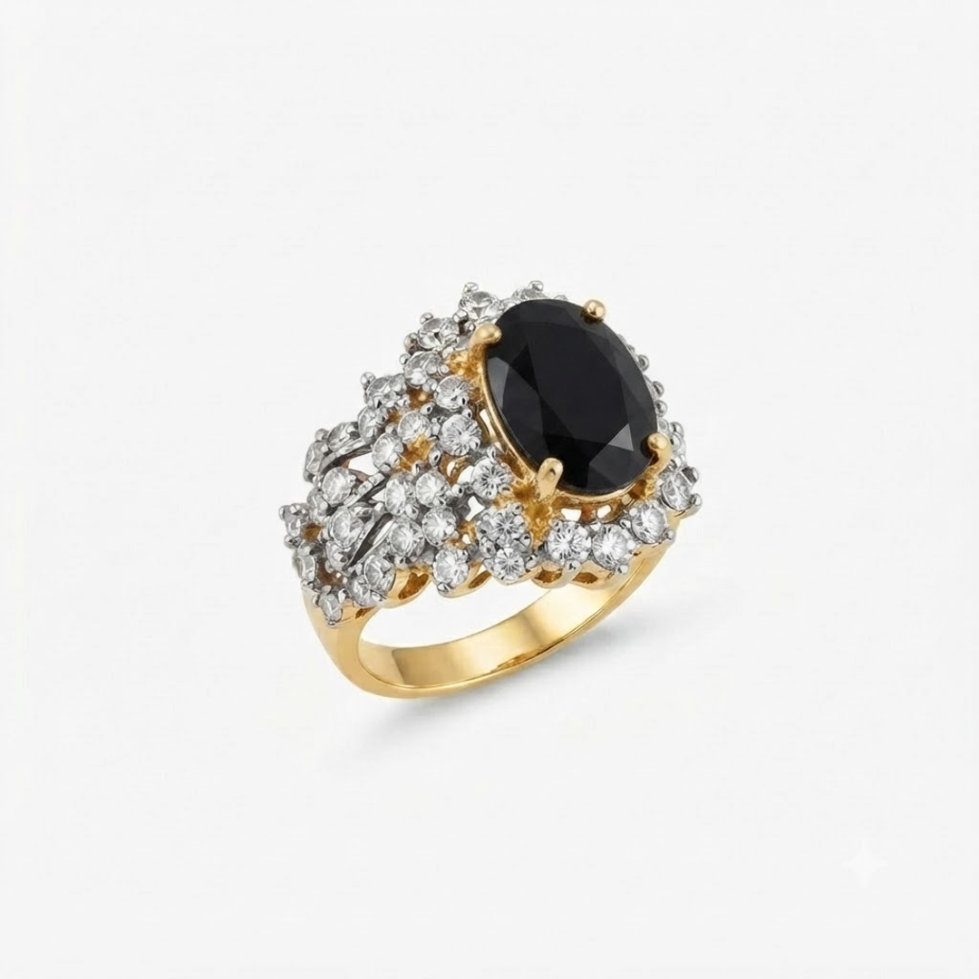 Black Sapphire Cluster Ring - Image 2