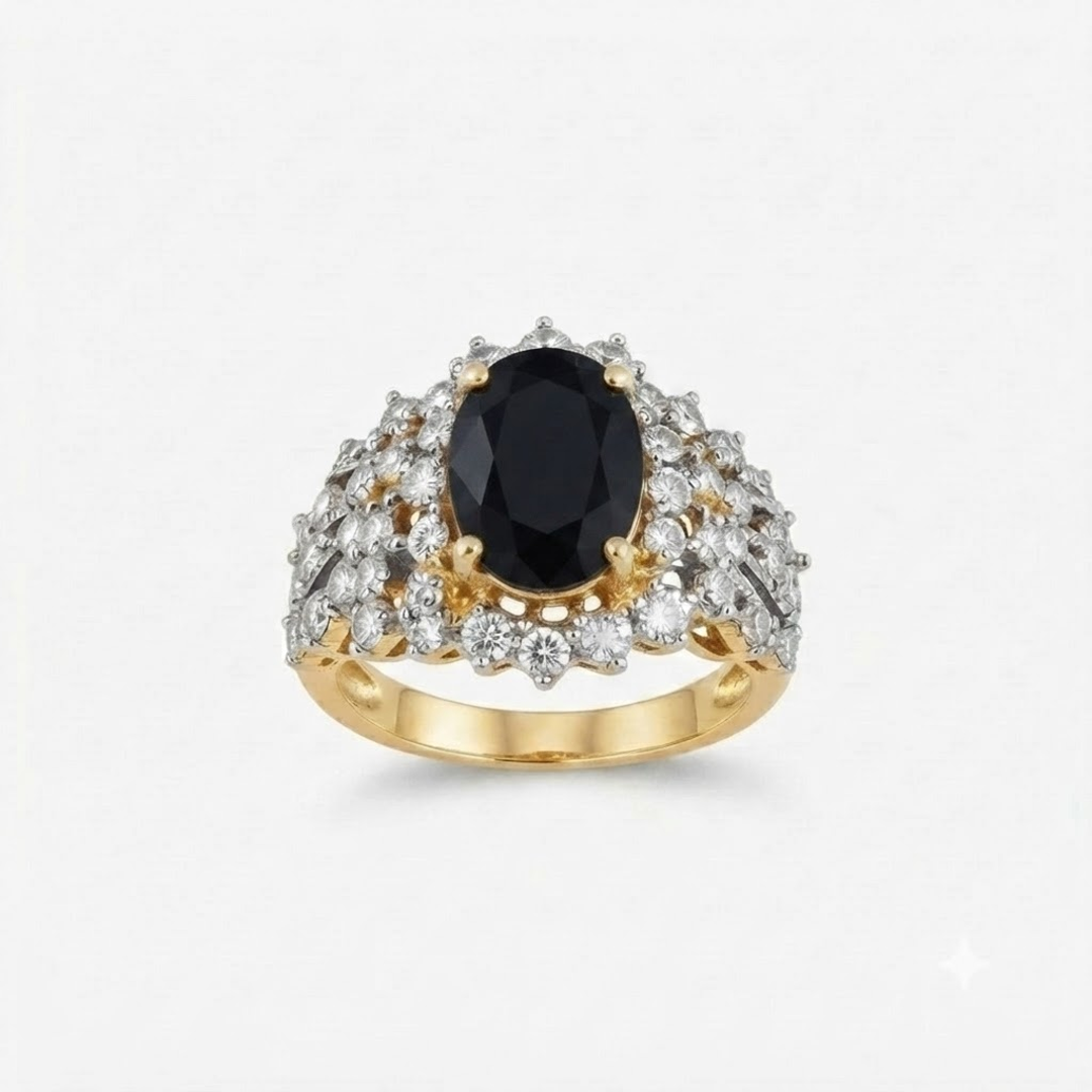 Black Sapphire Cluster Ring - Image 3