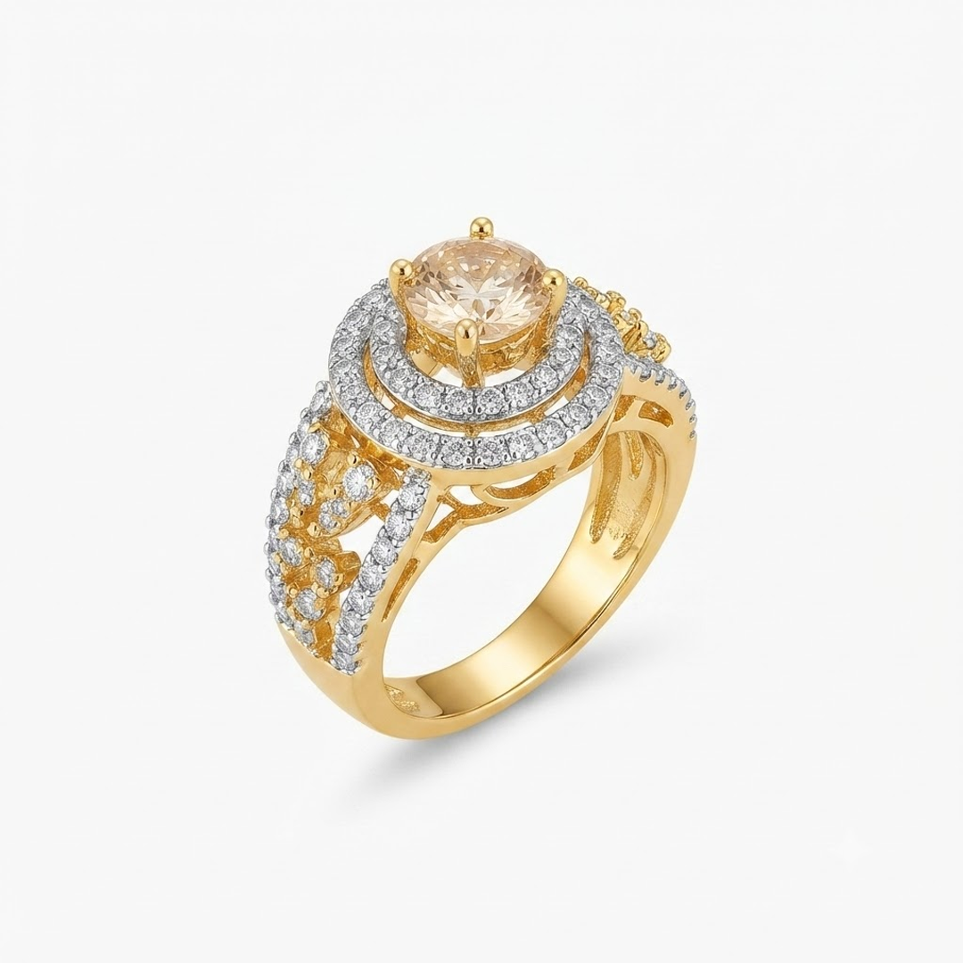 Double Halo Cocktail Ring - Image 2