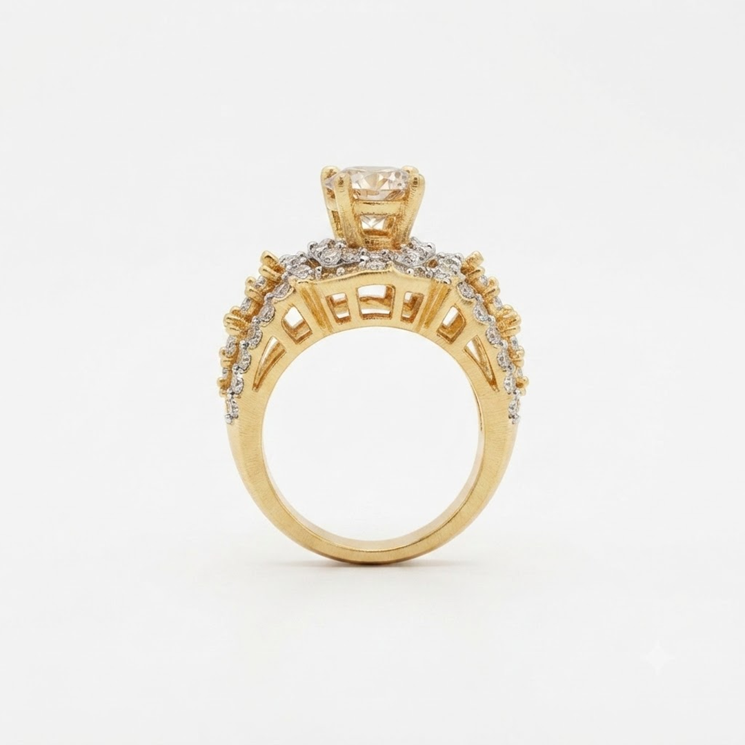 Double Halo Cocktail Ring - Image 3