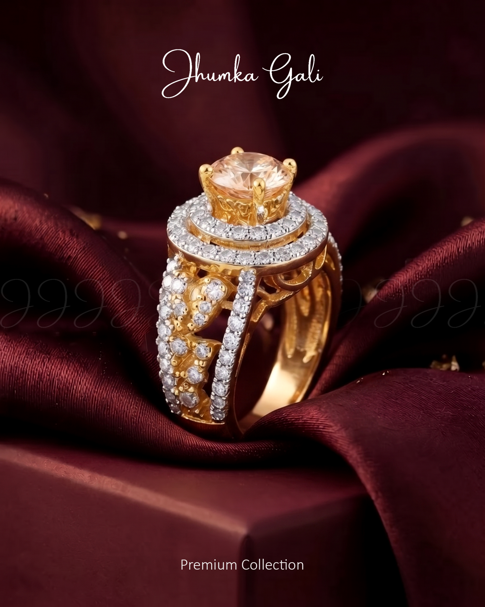 Double Halo Cocktail Ring