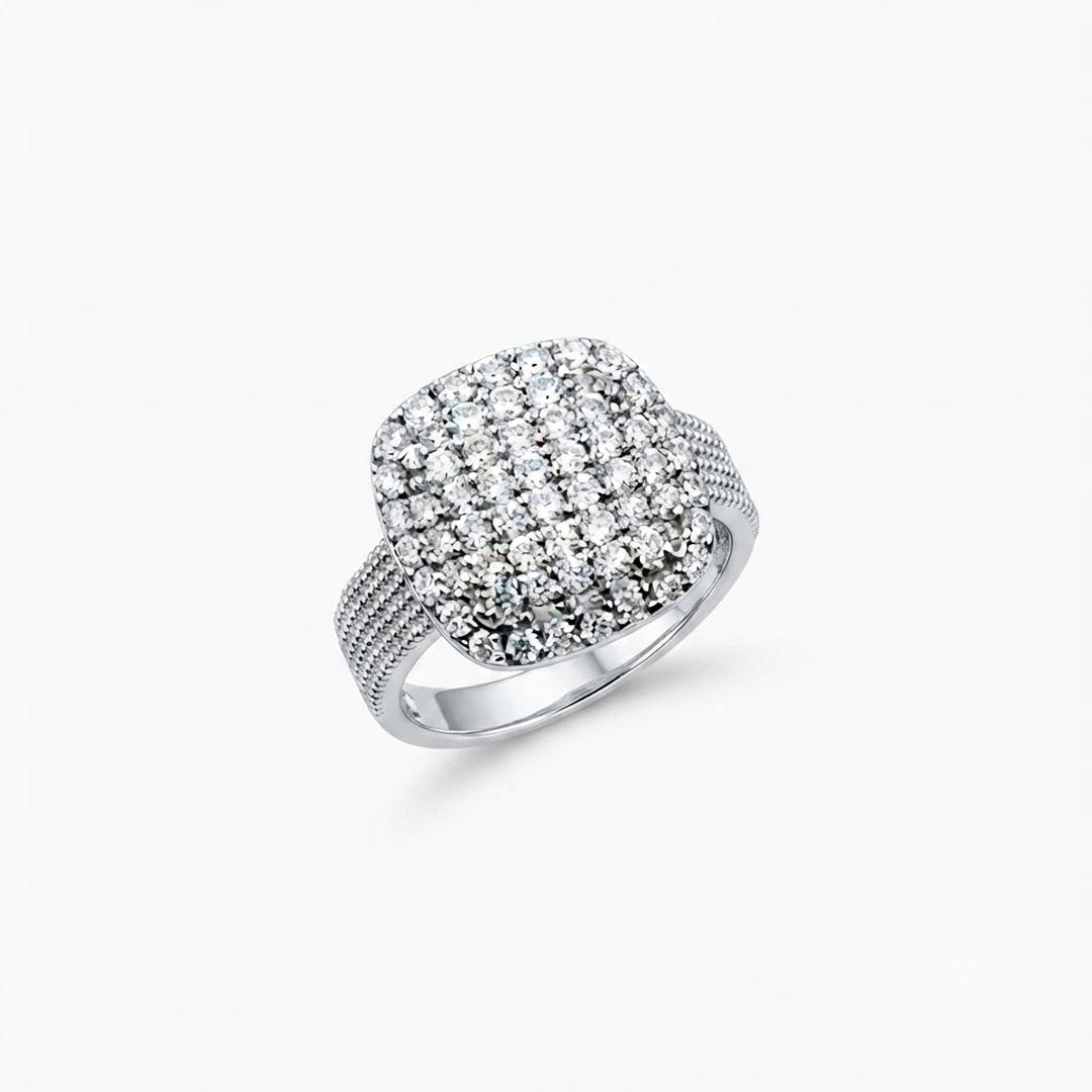 Cushion-Shape Cluster Ring