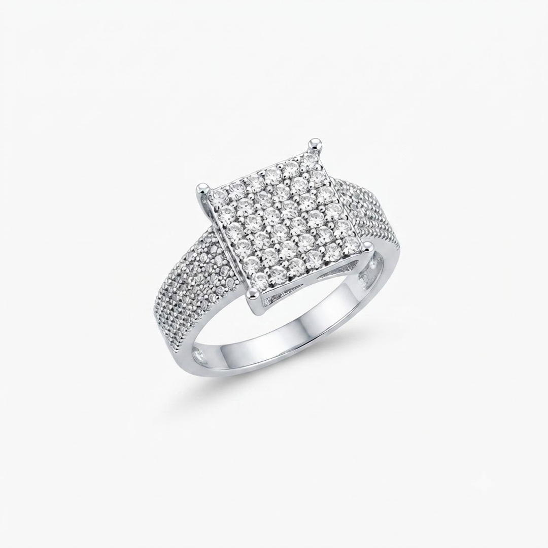 Square Cluster Statement Ring