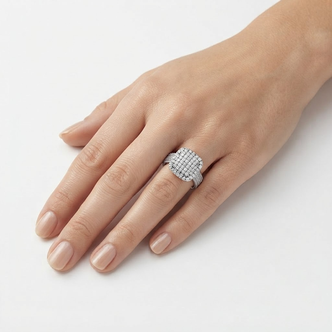 Cushion-Shape Cluster Ring - Image 2