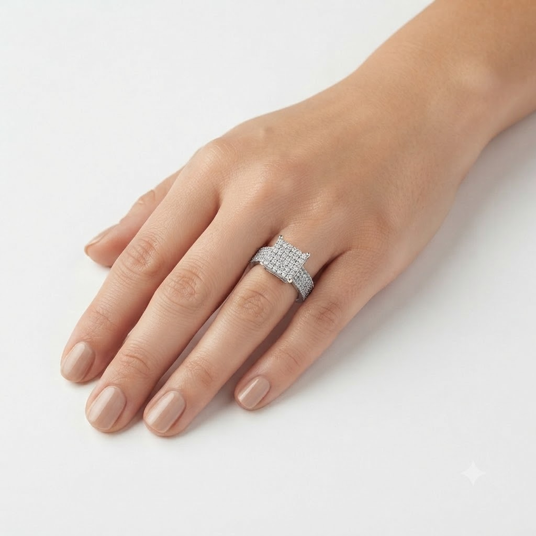 Square Cluster Statement Ring - Image 2