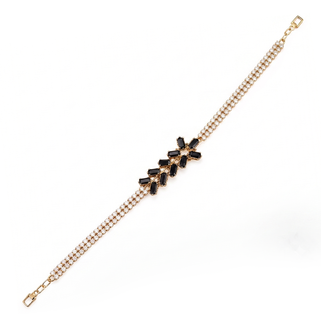 Deep black baguette bracelet