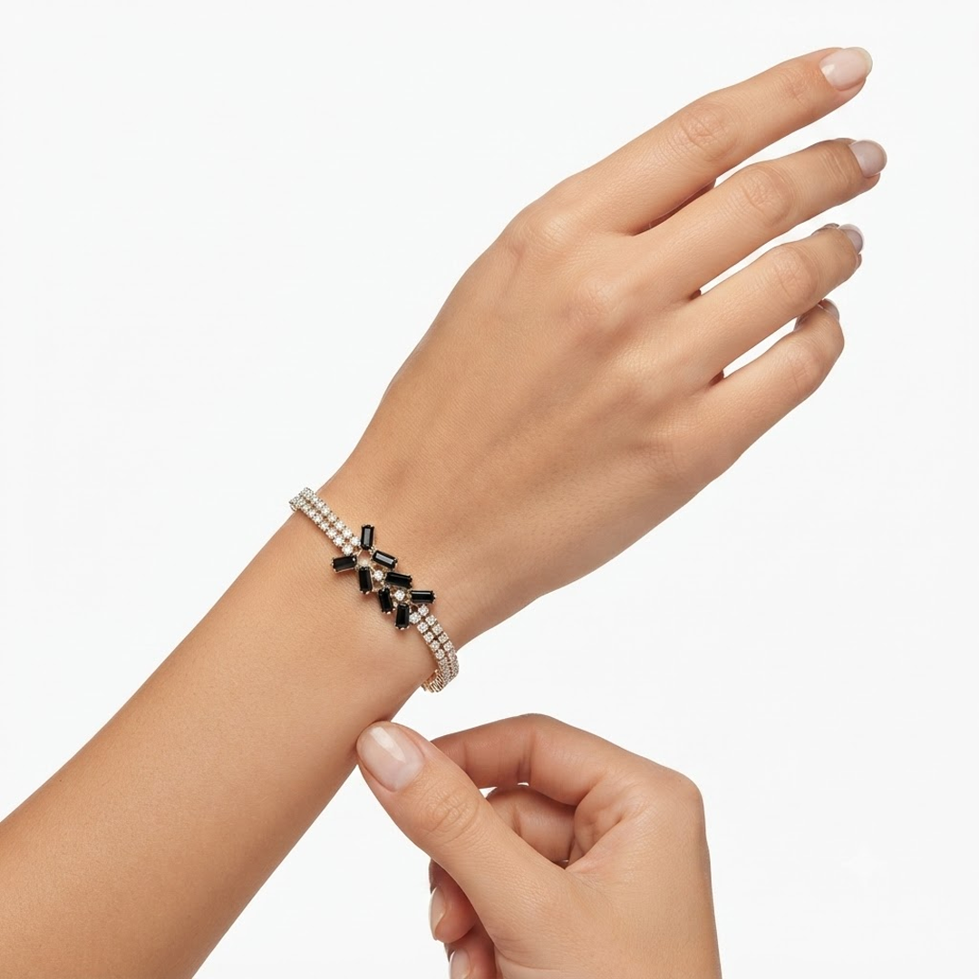 Deep black baguette bracelet