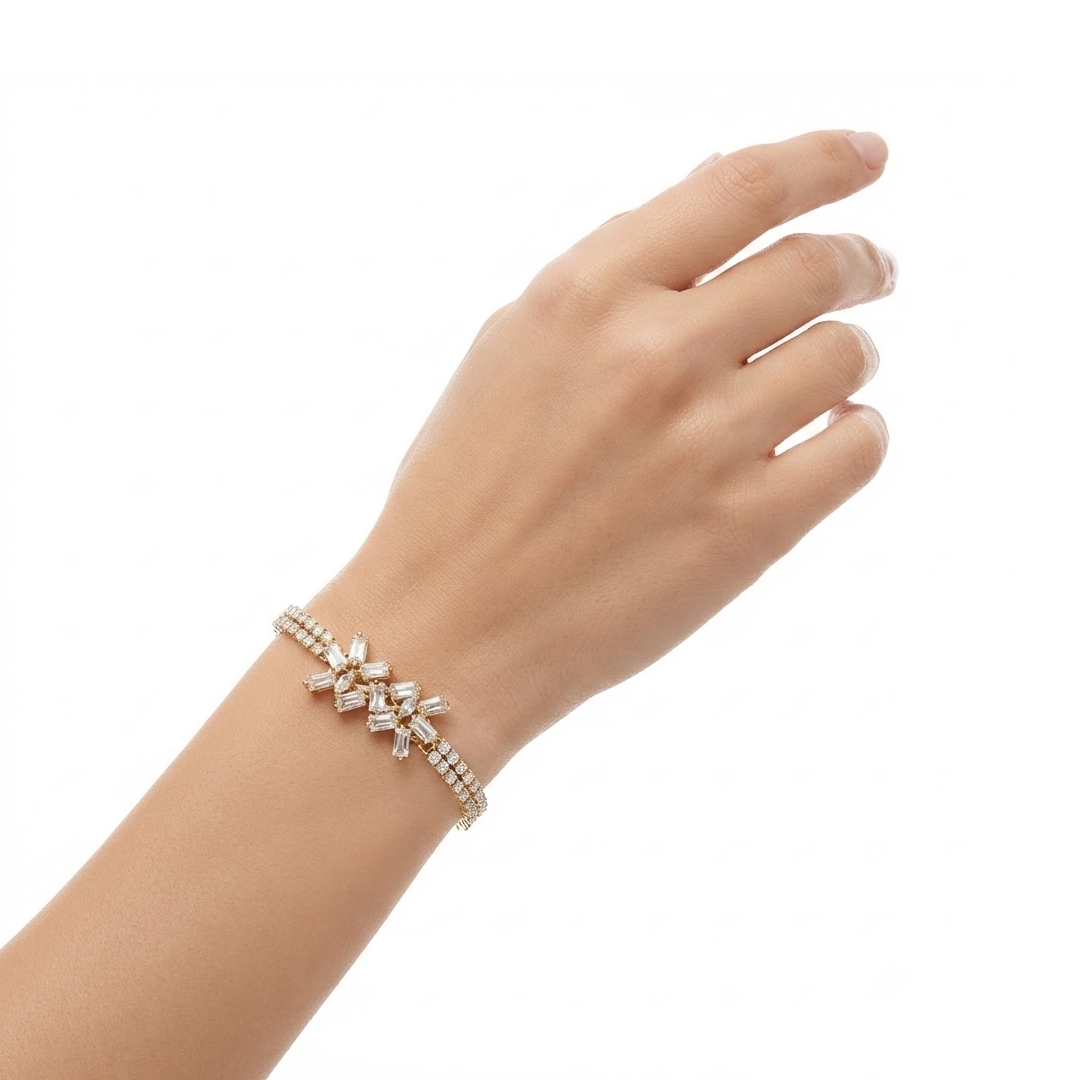 Deep white baguette bracelet