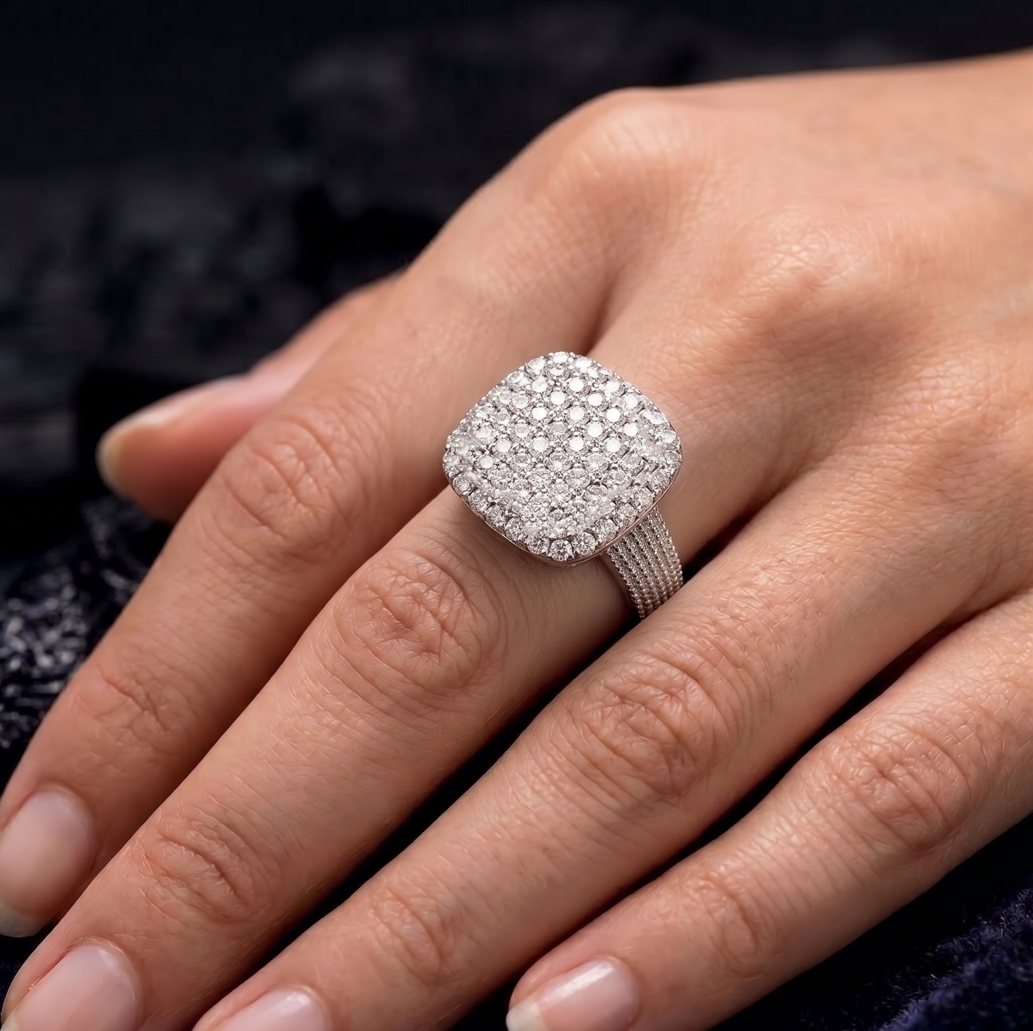 Cushion-Shape Cluster Ring - Image 2