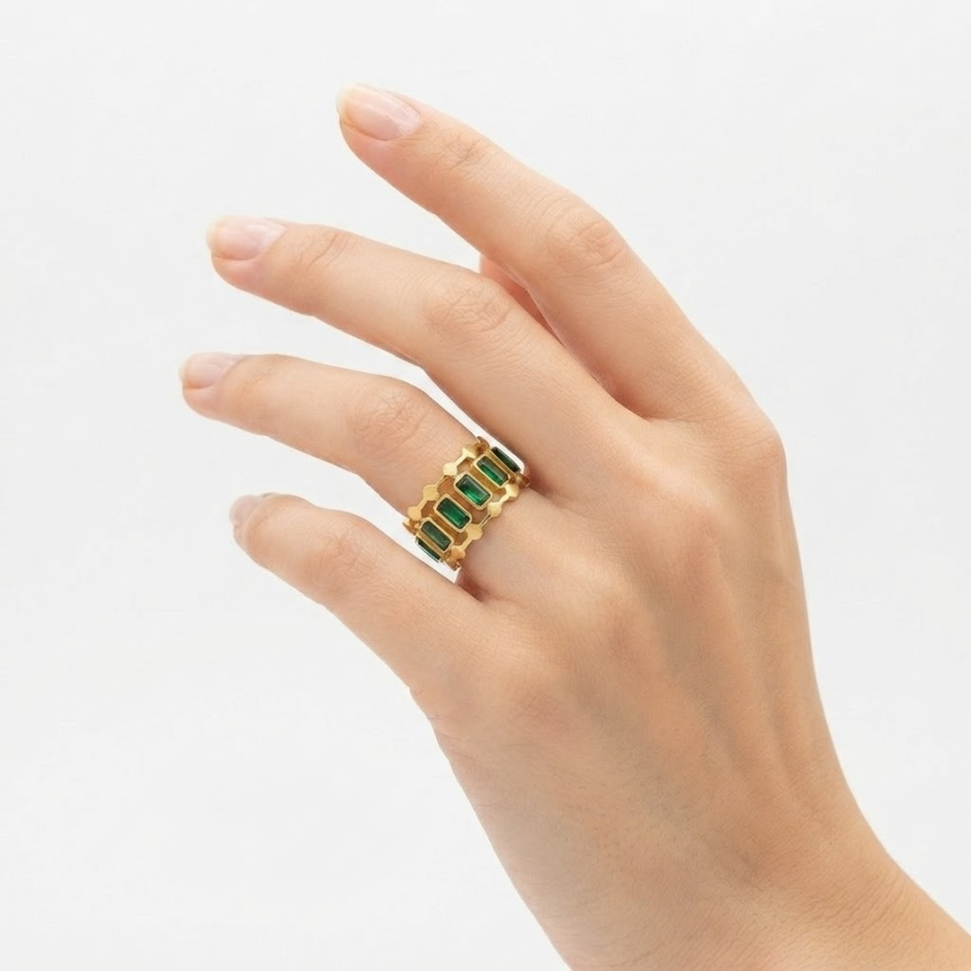 Gold-Plated Baguette Ring