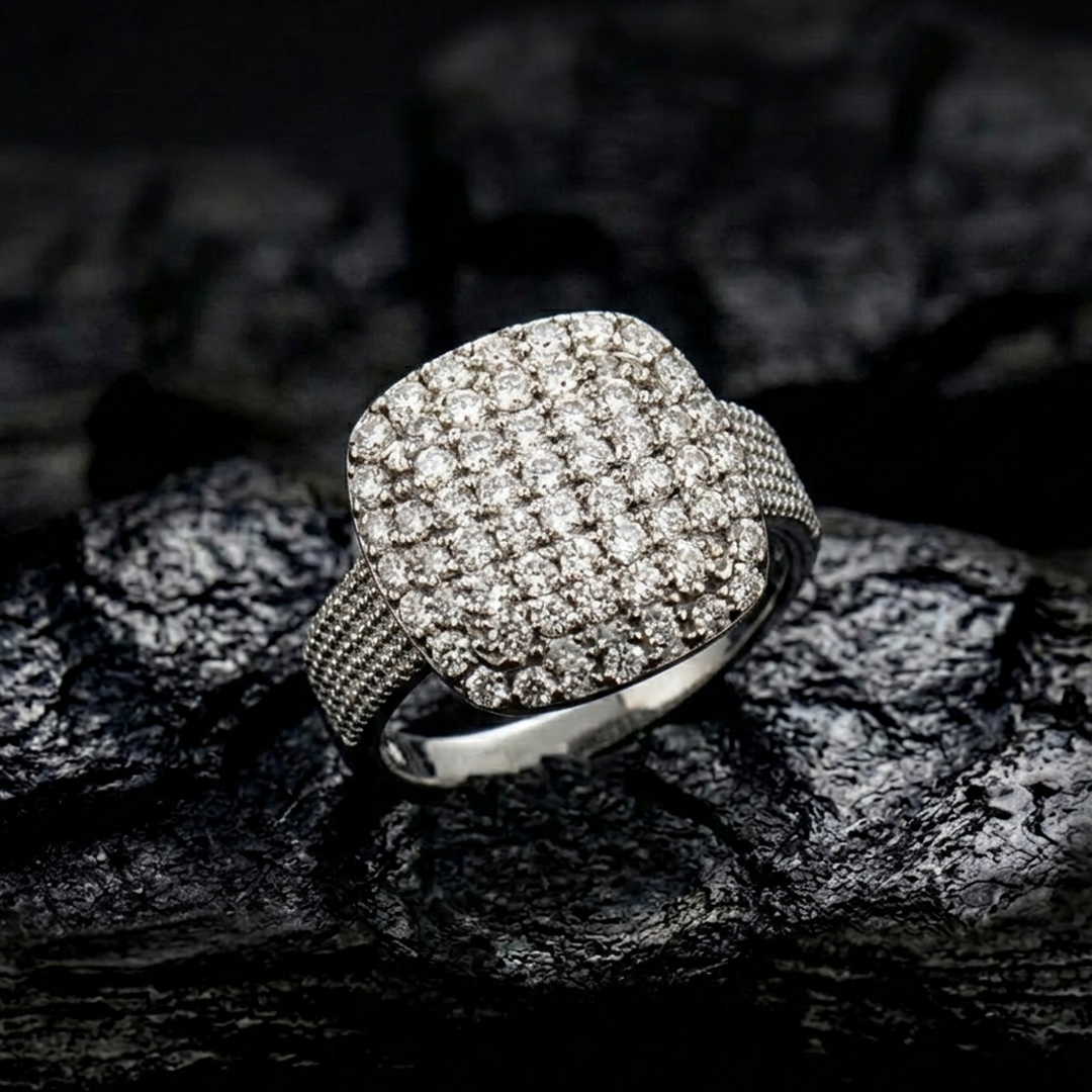 Cushion-Shape Cluster Ring