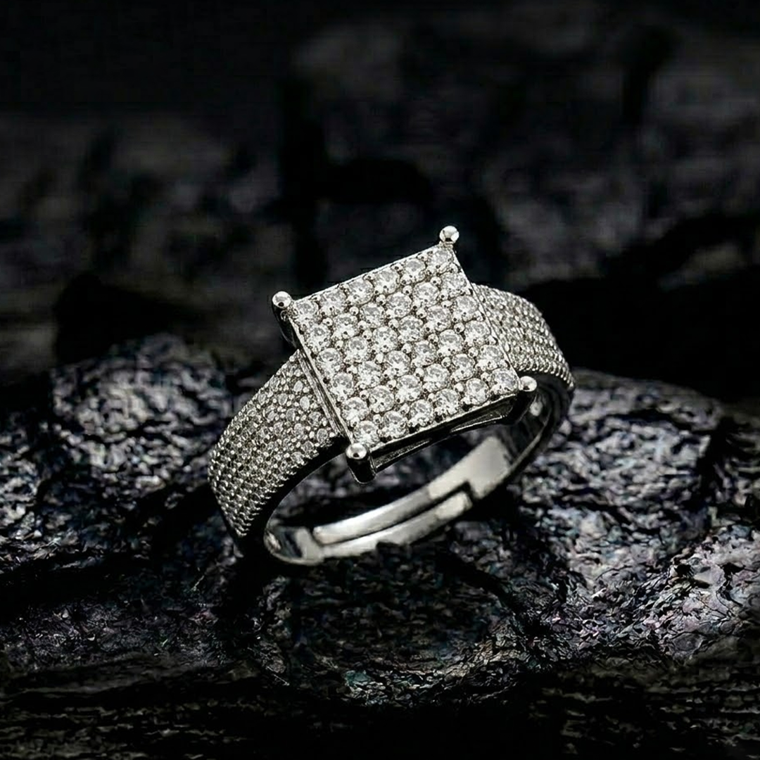 Square Cluster Statement Ring