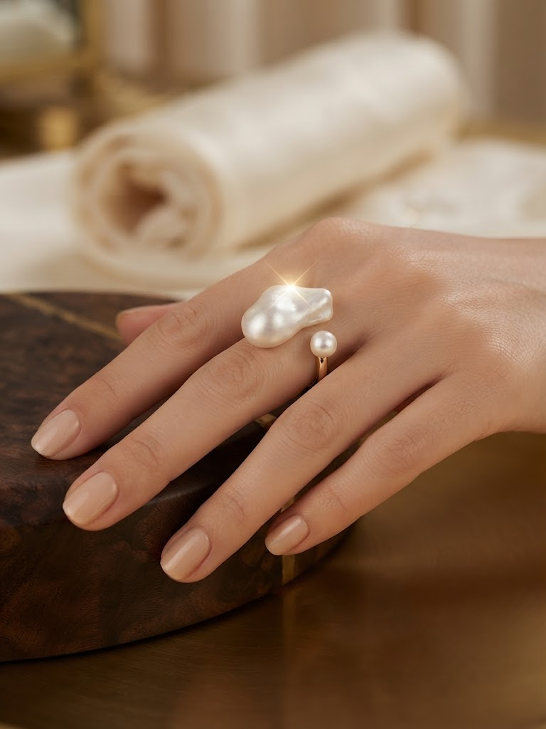Aurora pearl ring