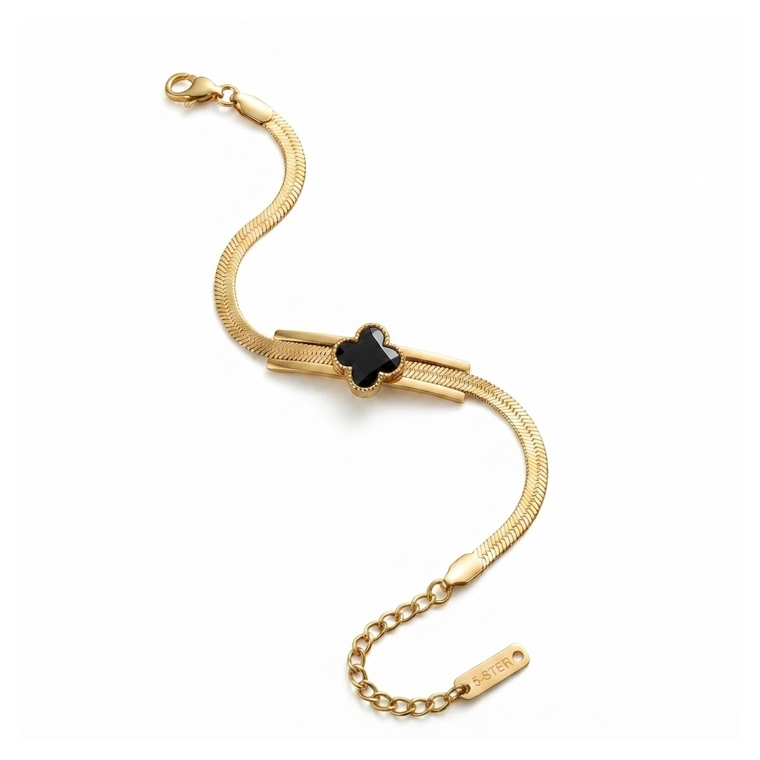 clover charm snake chain bracelet - Image 2