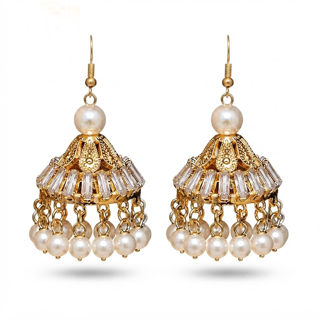 Classic Jhumka Earrings - Image 3
