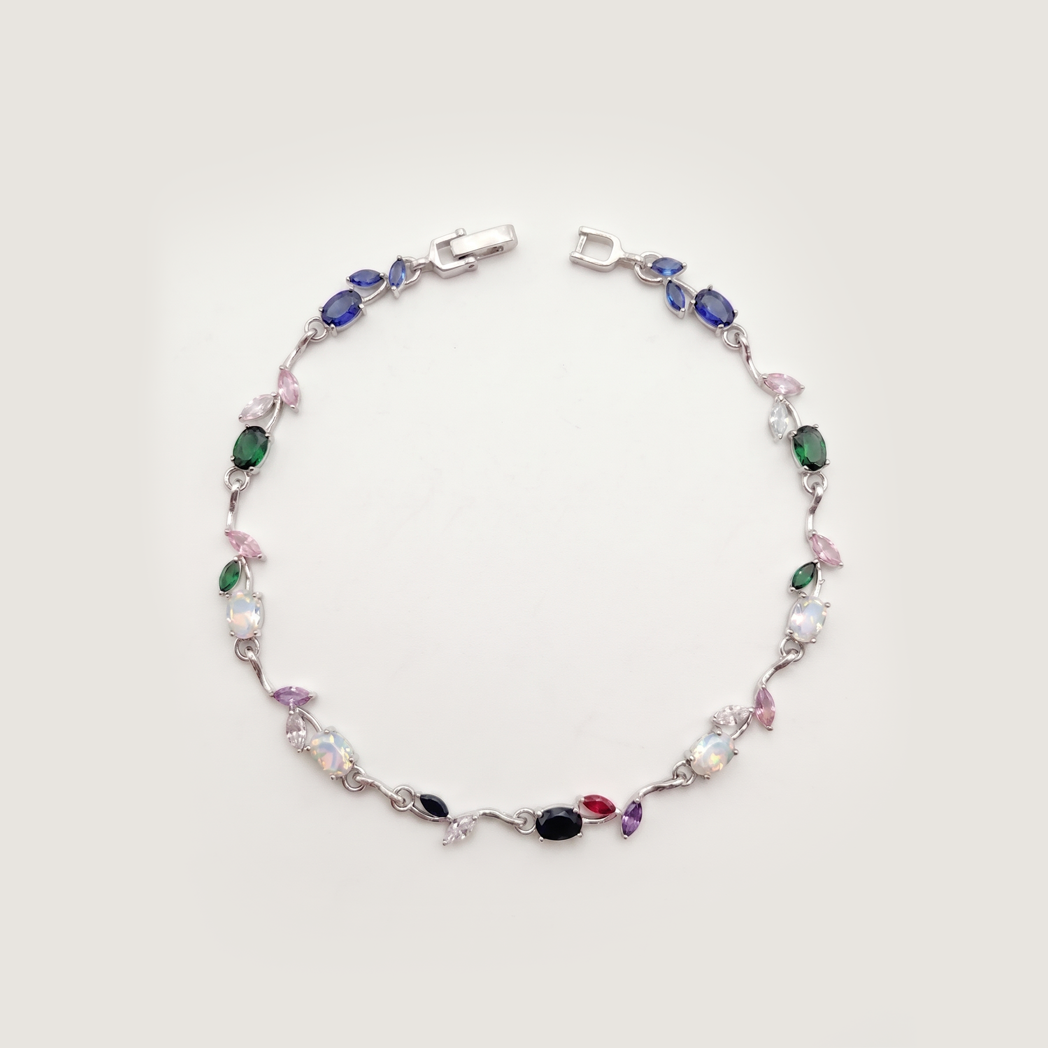 Silver-Plated multi colour Leaf Bracelet - Image 3